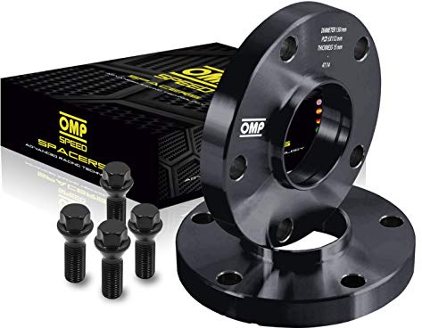 OMP Speed Satz von 2 Spurverbreiterungen Doppelzentriert Stärke: 15mm PCD: 4x114.3 CB: 64.1 OD: 149 Stehbolzen x8 M12x1.5 Schwarz Aluminium - OMPS08251501