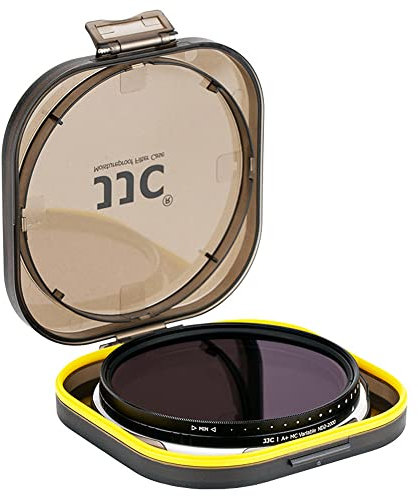 JJC 49 mm Variabler ND-Filter (ND2 - ND2000), Verstellbarer Graufilter, 18-lagige Beschichtung, HD optisches Glas, für DSLR-Kameraobjektiv, Landschaftsfotografie