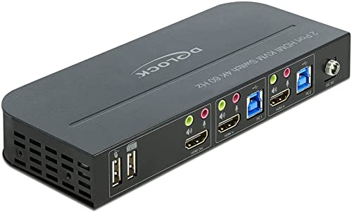 Delock HDMI KVM Switch 4K 60 Hz mit USB 3.0 und Audio