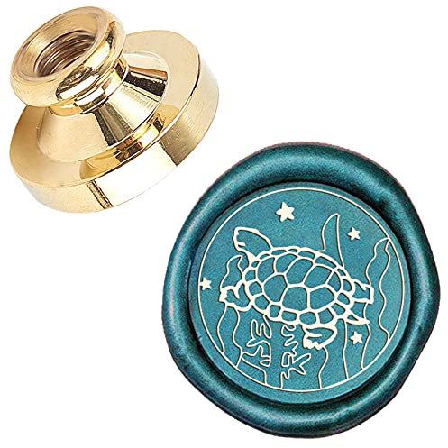 craspire Wachssiegelstempel Meeresschildkröte Messing Ersatzkopf 25mm Vintage Siegellackstempel Für Umschlag Karte Einladungen Geschenk Hochzeit Halloween Weihnachten Neujahr