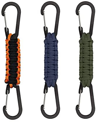 haihaz Amindz 3 Stück Schlüsselanhänger Paracord Outdoor Camping, Paracord Schlüsselanhänger mit Karabinerhaken,Schlüsselband Karabiner,Schlüsselanhänger Outdoor Camping für Autoschlüssel