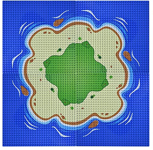 Celawork Grundplatte für Classic kleinen Bausteine,Bauplatte Kompatibel mit Allen gängigen Marken, 25 * 25 cm Platten Set für Kreatives Spielen, Platte für Ozean