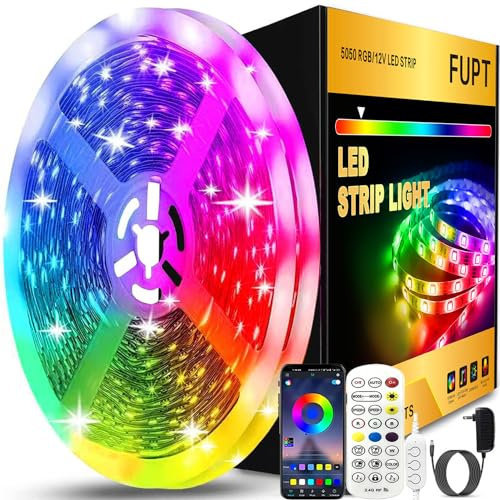 FUPT LED Strip 20M, RGB LED Streifen, Farbwechsel LED Lichterkette mit Fernbedienung, App-steuerung, Musikmodus, Timer-Einstellung, LED Band für Haus Schlafzimmer TV KücheDeko