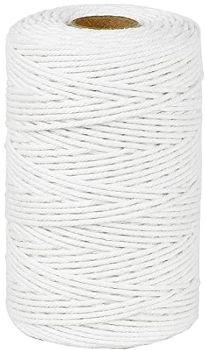 PerkHomy 152 M / 500 Feet Cotton Butchers Twine String 2mm for Cooking, Food Safe Crafts, Bakers Kitchen, Butcher Meat, Turkey, Sausage, Roasting, Gift Wrapping, Gardening, Crocheting & Knitting