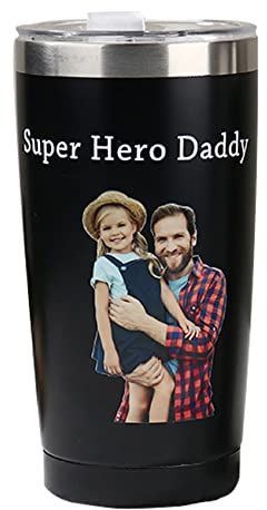 GGUIUIC Tasse personnalisée pour la fête des pères avec texte photo, tasse à café personnalisée pour la fête des pères (style 1-noir)