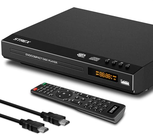 Strex Reproductor de DVD Con HDMI - Full HD 1080P - Control remoto - USB - HDMI/RCA - Región Libre - Negro