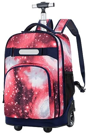 FEEIMOL Trolley Rucksack Schulranzen mit Rollen für Mädchen Jungen Schulrucksack Trolley für Schulreisen, Rosa