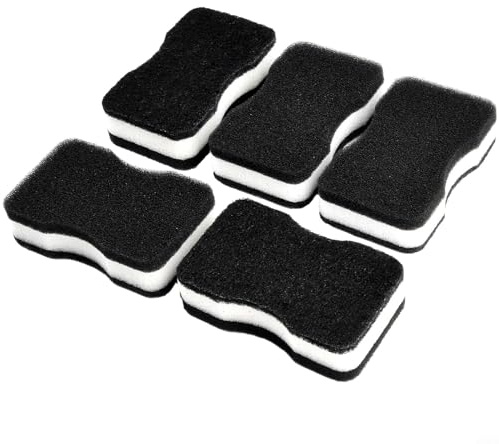 HpLive Lot de 5 éponges à récurer noires pour cuisine, évier, vaisselle