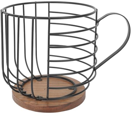 Soporte para Cápsulas de café, Elegante Cesta de Almacenamiento con Forma de Taza de Alambre de Hierro para Mostrador, Sostiene una Semana, Almacenamiento de Cápsulas de café