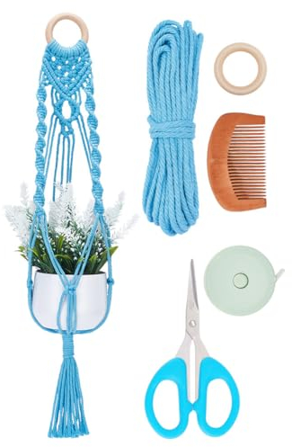INFUNLY Makramee-Pflanzenaufhänger-Set Makramee-Sets Für Erwachsene Anfänger Makramee-Wandregal DIY-Set Und Makramee-Zubehör Mit Makramee-Kordel Aus Baumwolle Eisenringe Anhänger Bastelsets Für Den
