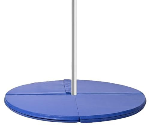 SereneLife Pole Dance Fitnessmatte, Turnmatte für Zuhause, Dance, Gym, Yoga & Studio, Tanzmatte Klappbar & Rutschfest ⌀ 120 / 150 cm, 5 / 12 cm Stärke, Stangentanz Schutzmatte mit Klettverschluss