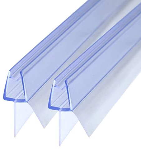 DOPPOSO Junta de Ducha de 2 x 90 cm para 4 mm/5 mm/6 mm/para cabinas de Ducha, bañera, con Bordes de Goma alargados, Puerta de Cristal, Grosor de Cristal