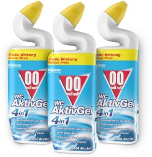 00 null null WC AktivGel 4in1 Flüssiger WC-Reiniger, Cool Arctic, 3er Pack (1x750 ml)