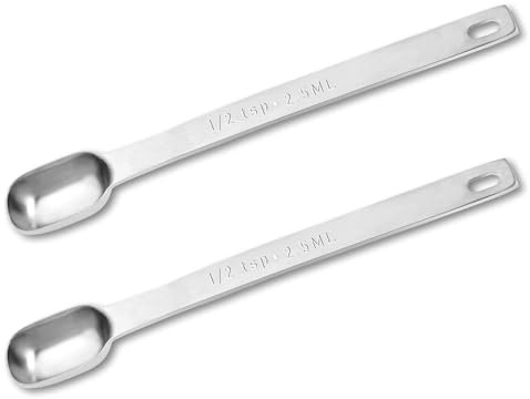 Giantree 1/2 cuillère à café - Cuillère à mesurer unique en acier inoxydable - 2,5 ml - Cuillère à café rectangulaire - Mini cuillère à épices (2,5 ml)