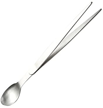 FUNOMOCYA Edelstahl Kleiner Löffel 20,5cm Hochglanzpoliert 304 Edelstahl Multifunktional Löffel Essstäbchen Und Pinzette Für Gastronomie Und Küche
