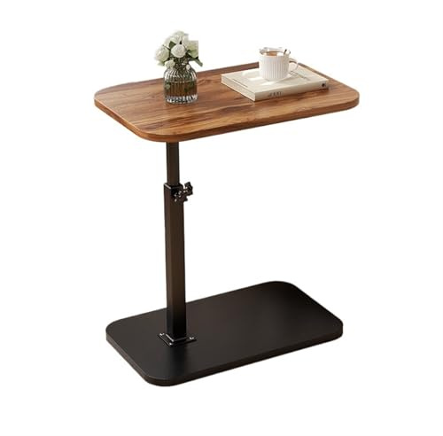Mesa de centro de nogal de altura ajustable para sala de estar, dormitorio, sofá portátil, mesita de noche, mesa portátil, mesa elevable extraíble, mesa pequeña esencial para el hogar