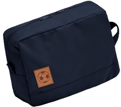 Neceser de fútbol: emblema de fútbol, bolsa de aseo, bolsa de aseo, bolsa de aseo, impermeable, para artículos de higiene, regalo para entrenadores, jugadores de fútbol, bolsa de deporte, azul marino,