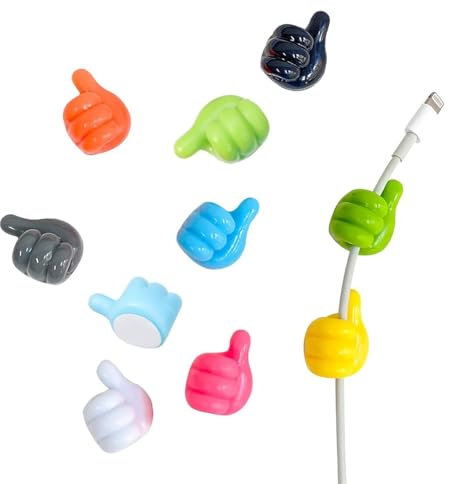 10 pièces Support de câble de données de style pouce, Clips Câbles, Attache Cable adhesif Rangement de Accroche Cable Fixation Auto Collant, cavalier cable electrique,pour la gestion des câbles