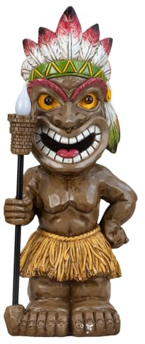 MF Hawaii Tiki Figur - Exotische Gartendekoration, 50,5 cm, wetterfestes Polyresin