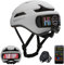 TMEOIIPY Intelligenter App-programmierbarer Fahrradhelm mit Rückseitigem LED-Display und USB-Aufladung, Fahrradhelm Erwachsene: Herren, Damen, mit Blinker-Fernbedienung