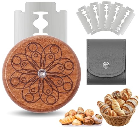 Epritliber UFO Bread Lame Cutter for Homemade Sourdough,Bread Scorer Tool for Sourdough with 5 Blades and Storage Cover,Slashing Tool Bread Cutting Knife for Artisan Bread and Baguette Makers,Circle