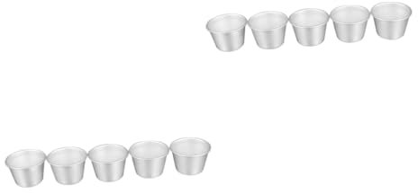 GLEAVI 10pcs Non-Stick Aluminum Alloy Cake Molds Round Baking Pans for Pudding Cakes and Pastries Easy Release Scratch-Resistant for Baking Enthusiasts