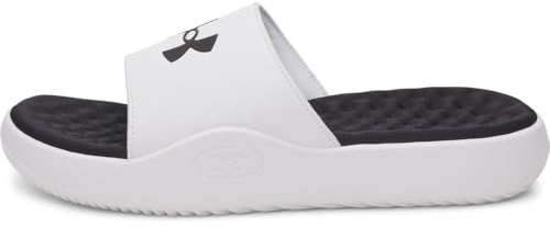 Under Armour Men's Ignite Pro 8 Fixed Strap Slides, 100 WHITE, 12