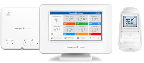 Honeywell Home Evohome House Plus Solution, Smart Wi-Fi Central Operating Device Wi-Fi with Touchscreen Colour Display, Control Module and Radiator Thermostat (1) - Room for Room, Controlled Comfort
