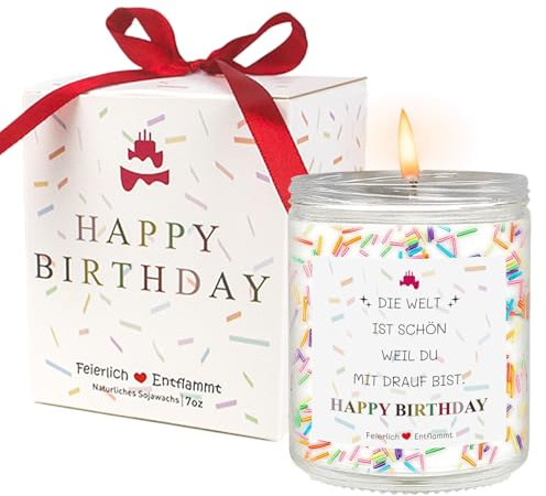 ORANGXUN Geburtstagsgeschenk für Frauen,7OZ Geburtstagskerzen, Happy Birthday Duftkerze Geschenke für Mama Oma Tochter Schwester Beste Freundin 18 30 40 50 60 Geburtstag Frau