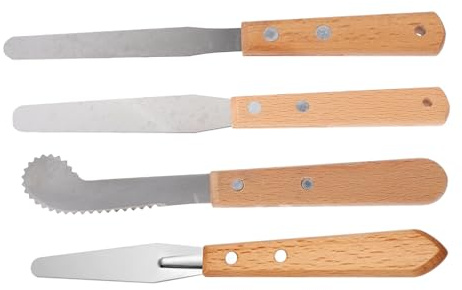 Angoily 4 piezas Cuchillas de Acero Inoxidable para Modelado y Corte Cerámico Herramienta Ligera y Resistente para Escultura y Arcilla para DIY y Pintura Artística