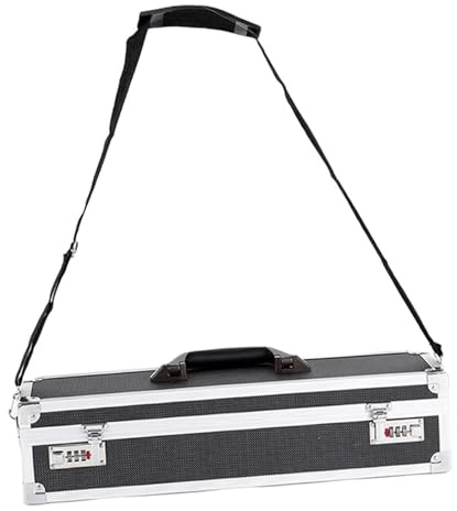 dijiusidy Boîte de Rangement Multifonction pour Couteaux de Cuisine, dotée d'une Structure Robuste en Plastique et Aluminium, d'un Insert en Mousse et d'une bandoulière.