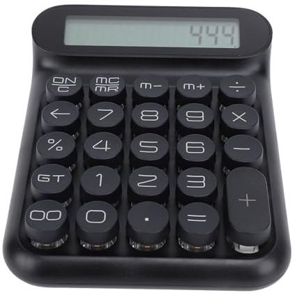 Bewinner Calculadora de Interruptor Mecánico, Calculadora de Escritorio Eficiente de 24 Teclas con Suspensión Automática para Estudiantes de Oficina, Negocios, Pantalla LCD (Black)