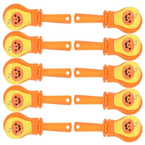 GARIOUANS 10pcs Halloween Pumpkin Head Hand Clappers Party Noise Makers Loud Cheering Props for Festival and Trick Or Treat