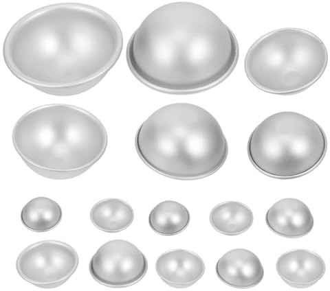 OHPHCALL Selbstgemacht Badesalzform Leicht zu Entformen aus Aluminiumlegierung 16 Stück mit Einzigartigen Formen Multifunktional und zum Herstellen von Badekugeln