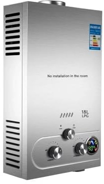 ZHJOPP 6L-18L Propane Gas Tankless Hot Water, Bathroom heating instant,Outdoors Hot Water Boiler Car Camping (6l 12kw)