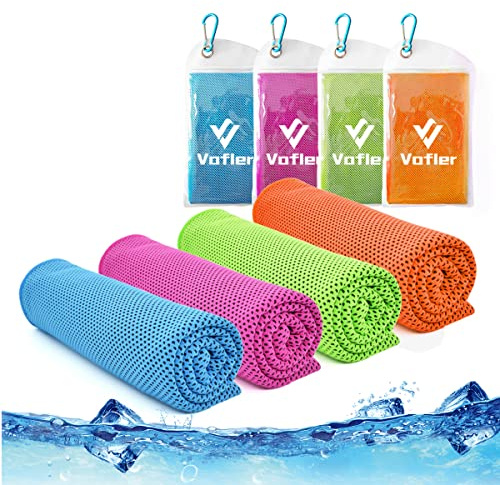 Cooling Towel,Vofler Cool Towels Pack Set Microfiber Chilly Ice Cold Head Band Bandana Neck Wrap (40x 12) for Athlete Men Women Youth Kids Dogs Yoga Outdoor Golf Running Hiking Sports Camping Travel