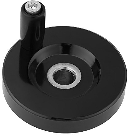 Schwarzes Handrad mit drehbarem Griff für Fräsmaschinen und Drehmaschinen, Hinteres Wellenrad Ersatzteil für industrielle Werkzeugmaschinen (10x63mm)