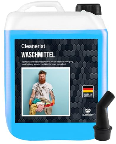 Cleanerist | 5L detersivo lavatrice liquido universale, 200+ lavaggi – pulizia profonda, formula concentrata, profumo fresco, da 20°C a 95°C per colorati, bianchi e scuri