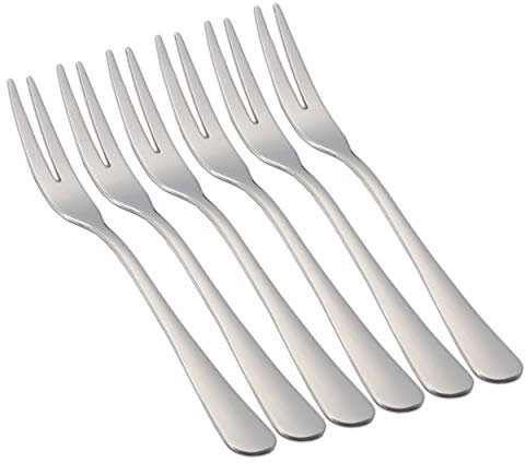 6 forchette da frutta in acciaio inox 15 x 1,35 cm