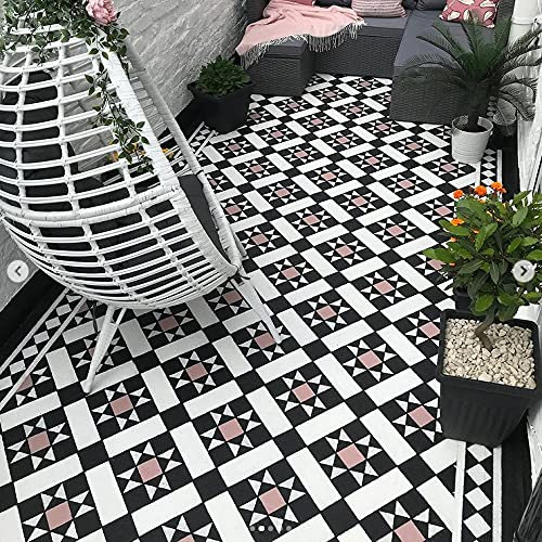 Ideal Stencils Victorian Tile Pattern and Border Stencil, 30x30cm, Paint Exterior Patio Tiles or Interior Tile Effect Flooring, Reusable Home Decor Painting Stencil