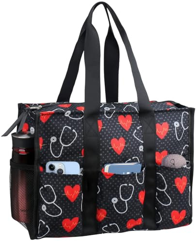 ABAMERICA Krankenschwestertaschen für die Arbeit, Stilltasche, mehrere Taschen, wasserdicht, Organisation, Reißverschluss oben, B02- Krankenschwester-Stethoskop, Medium