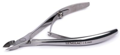 Semilac - Removedor de cutículas profesional con cuchillas precisas de 5 mm, pinzas quirúrgicas de acero inoxidable, tijeras ideales para uñas, prácticas y cómodas de usar