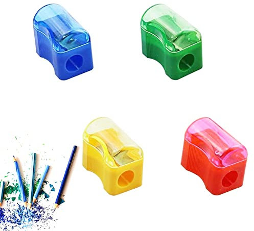 Catelves 4 Stücke 4 Farben Anspitzer Klein, Mini Spitzer Kinder, Anspitzer Kinder, Bleistiftspitzer und Manueller Pencil Sharpener, Spitzer Klein, Spitzer für Schule Büro