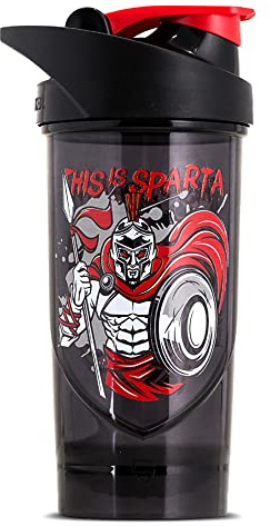 Shieldmixer This is Sparta - 300 Eiweiß Shaker - Shaker Proteinshake - 700ml - Gym Shaker - Für eiweiß- & Sportgetränke - Shake becher - Trinkflasche - Schwarz - Pro Classic Protein Shaker