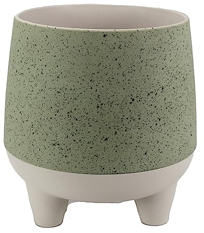 The HC Companies 8 Inch Orion Self Watering Planter - Lightweight Indoor Plastic Plant Pot for Herbs and Flowers, Sage