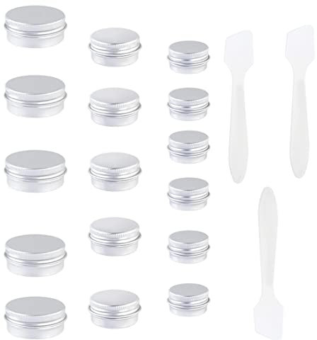 15 Stück Aluminium Leer Döschen Rund Reise Cremedose Tiegel für Lippenbalsam, Lotion, Creme 5/10/15ML