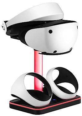 Base de Carga magnética con luz RGB para PS5 VR2 VR2 Gafas Auriculares Soporte Cargador Base (Black)