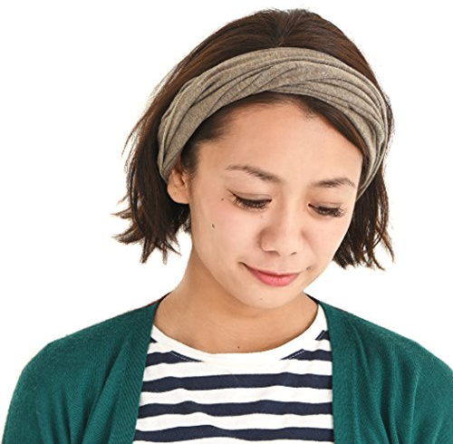 CHARM Damen Breites Haarband Bandana - Bio Baumwolle Stirnband Herren Kopftuch Sommer Hair Band Aus Japan