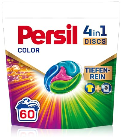 Persil Color 4in1 DISCS (60 Waschladungen), Waschmittel mit Tiefenrein Technologie, Colorwaschmittel für reine Wäsche und hygienische Frische für die Maschine