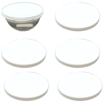 6 Stück Deckel Ø 14,5 cm in weiß passend für Ø 14 cm Melamin- Salat- und Glasschüsseln